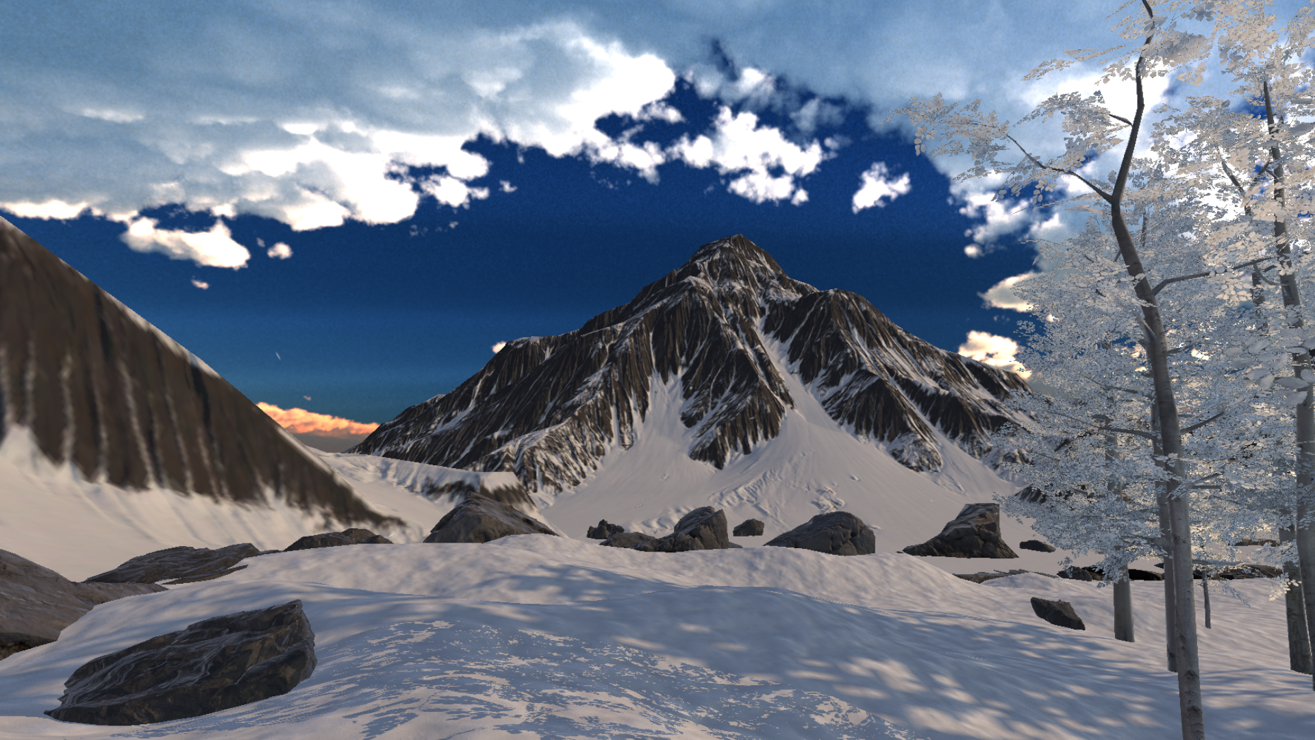 Mountains surrounding the cold environment